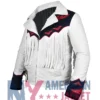 Cheerleaders Denver Broncos Fringe White Jacket