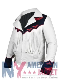 Cheerleaders Denver Broncos Fringe White Jacket