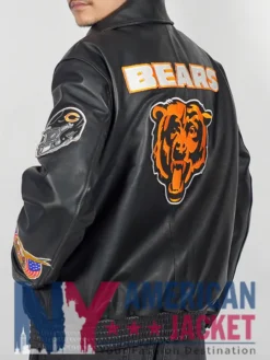 Chicago Bears Black Leather Jacket