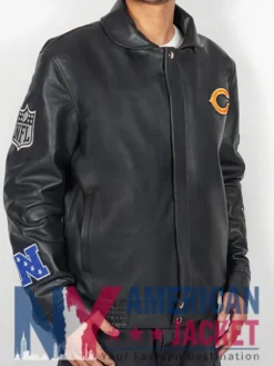 Chicago Black Leather Bears Jacket