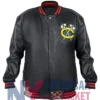 Chicago Blackhawks Black Leather Varsity Jacket
