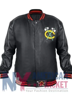 Chicago Blackhawks Black Leather Varsity Jacket