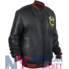 Chicago Blackhawks Leather Varsity Black Jacket