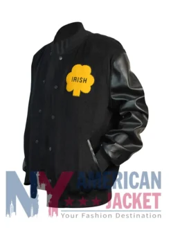 Dame Notre Rudy Irish Black Bomber Varsity Jacket