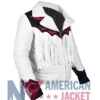 Denver Broncos White Cheerleaders Fringe Jacket