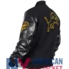 Detroit Lions Varsity Wool Black Jacket