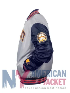 Detroit Tigers Navy And Gray Satin Varsity Jacket