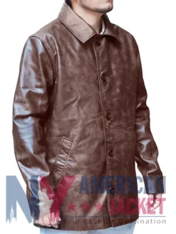 Distressed Dean Winchester Leather Brown Jacket
