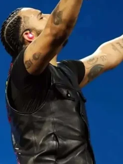Drake Wireless Festival 2025 Leather Black Vest