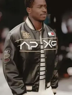 F1 Movie Idris APXGP Damson Varsity Jacket