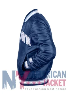 Georgetown Blue Satin Varsity Jacket