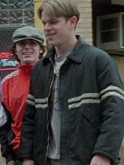 Good Will Hunting Black Matt Damon Leather Jacket