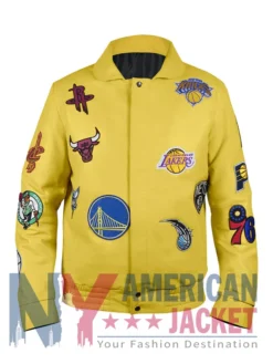 Jeff Hamilton NBA Teams Leather Collage Jacket
