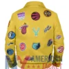 Jeff NBA Hamilton Leather Teams Collage Jacket
