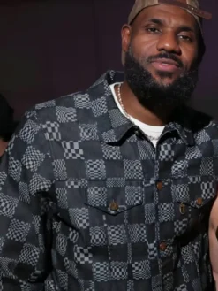LeBron Checkered James Grey And White Jacket