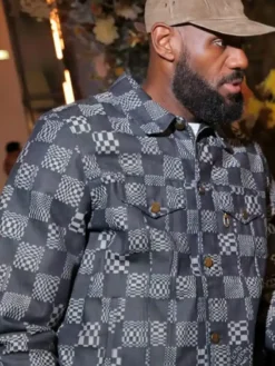 LeBron James Checkered Grey And White Jacket