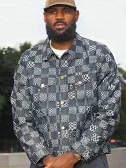 LeBron James Grey And White Checkered Jacket