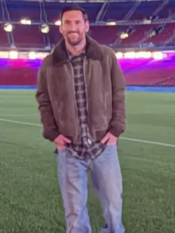 Lionel Messi Camp Nou Brown Suede Jacket