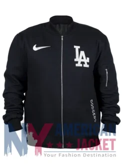 Los Angeles Dodgers Dugout Black Bomber Jacket