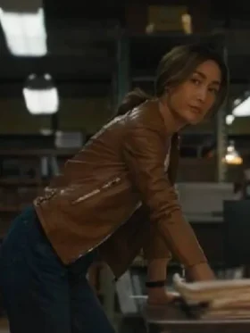 Maggie Q Ballard S01 Brown Leather Jacket