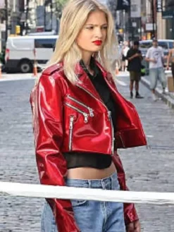 Manhattan 2025 Elle Quist Biker Red Jacket