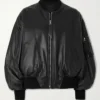 Men’s Attico Black Leather Bomber Jacket