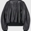 Men’s Black Leather Attico Bomber Jacket