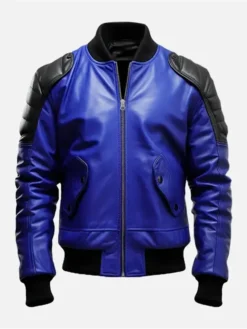 Men’s Blue And Black Bomber Jacket