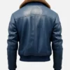 Men's Blue Flight Leather Bomber Jacket