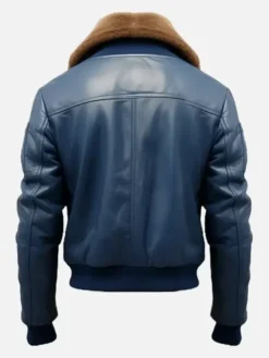 Men's Blue Flight Leather Bomber Jacket