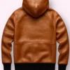 Men’s Brown Real Leather Lambskin Hoodie