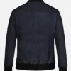 Men’s Dark Blue Bomber Suede Jacket