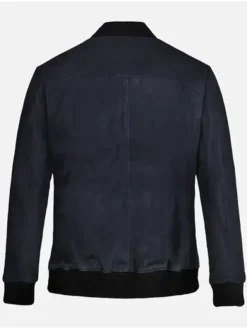 Men’s Dark Blue Bomber Suede Jacket