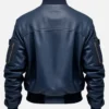 Men’s Flight Bomber Blue Leather Jacket
