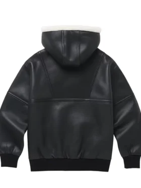 Men's Franco Leather Black Hoodie
