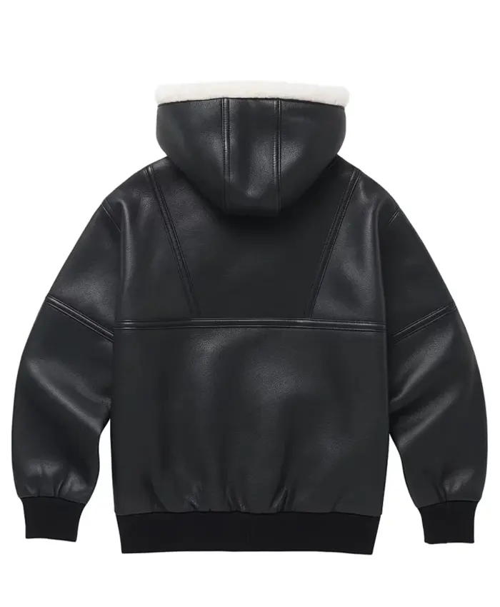 Men's Franco Leather Black Hoodie