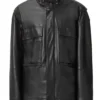 Men's Halton Funnel Collar Leather Jacket