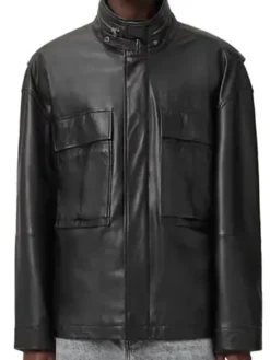 Men's Halton Funnel Collar Leather Jacket