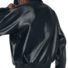 Men's Oversized Raglan Sleeve Black Leather Jacket