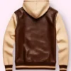 Men’s Pullover Style Leather Hoodie