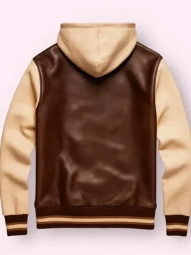 Men’s Pullover Style Leather Hoodie