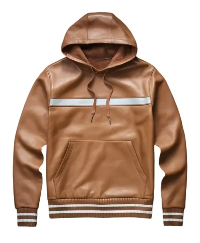 Men's Sheldon Brown Leather Pullover Hoodie