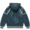 Men's Steele Leather Dark Cyan Hoodie