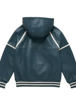 Men's Steele Leather Dark Cyan Hoodie