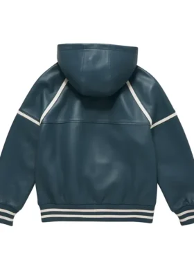 Men's Steele Leather Dark Cyan Hoodie