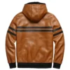 Men’s Style Pullover Brown Leather Hoodie