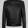 Men's Tom Hardy Black Leather Bomber Jacket