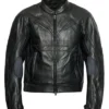 Men’s Vetements Black Logo Leather Jacket