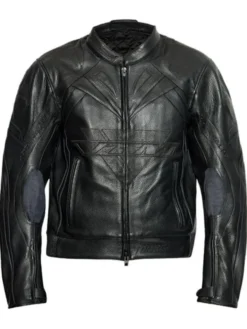 Men’s Vetements Black Logo Leather Jacket