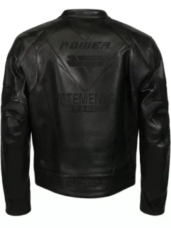 Men’s Vetements Logo Black Leather Jacket